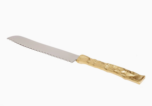 Serrated Knife with Gold Handles