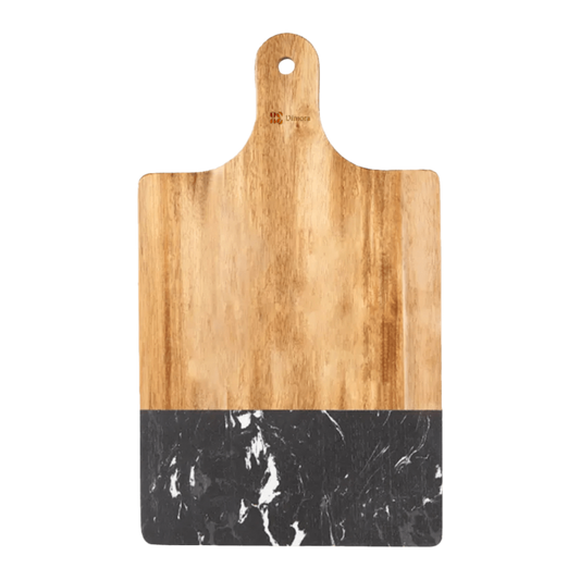 Black Marble and Wood Cutting Board