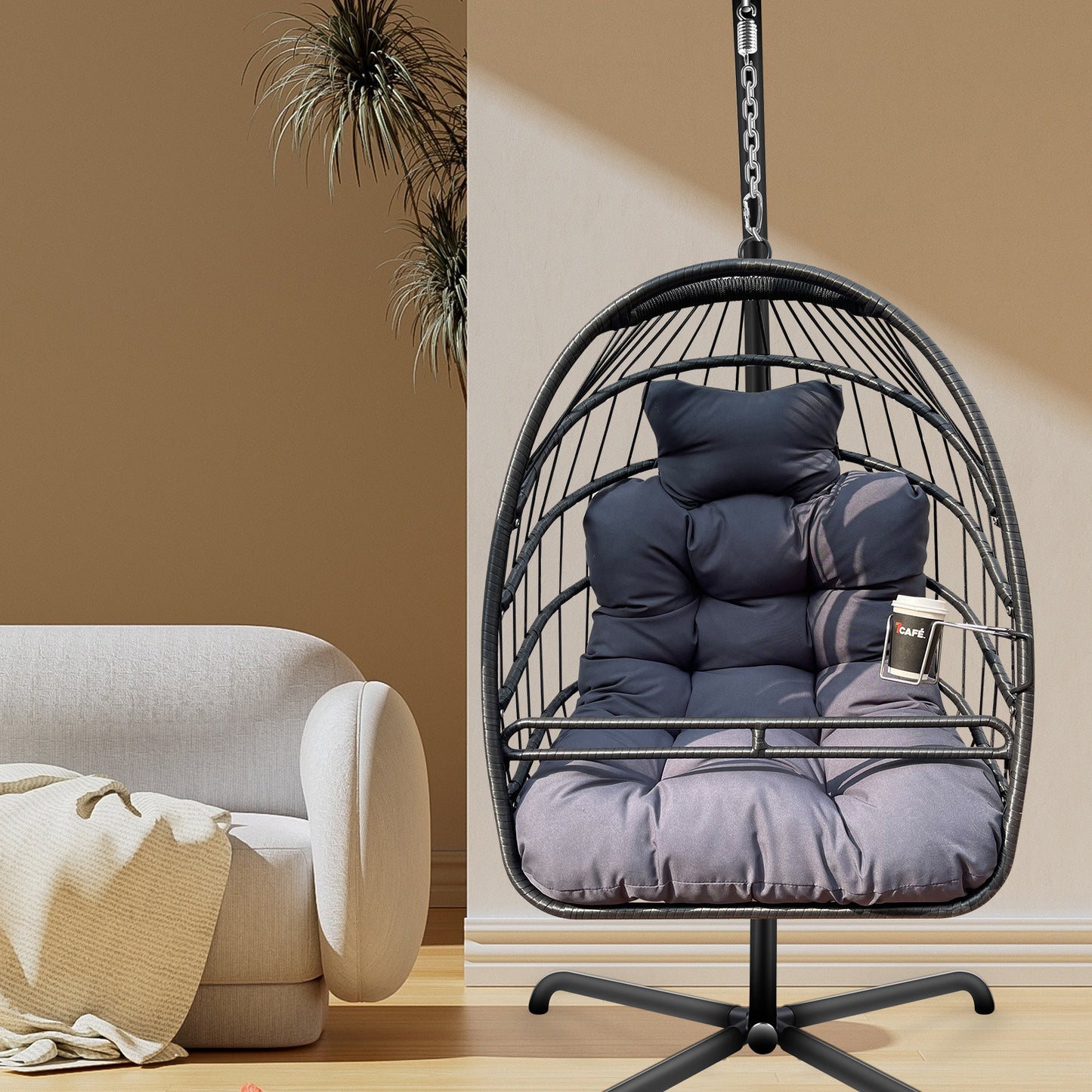 Swing Egg Chair with Stand Indoor/Outdoor