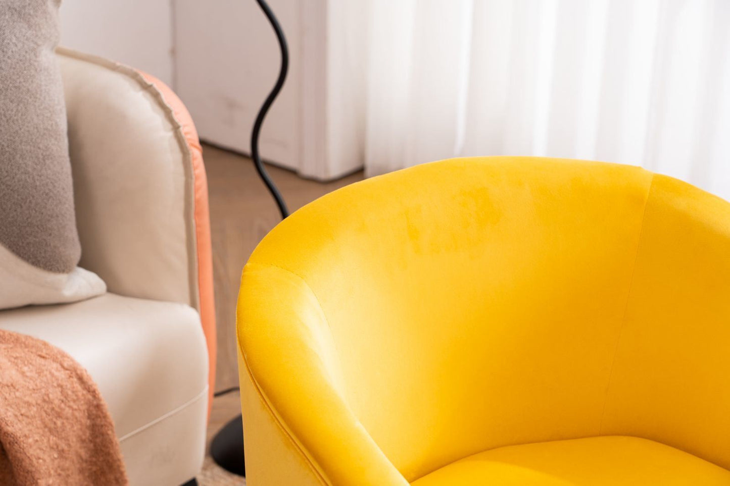 Velvet Armchair With Gold Metal Legs, 4 Colors