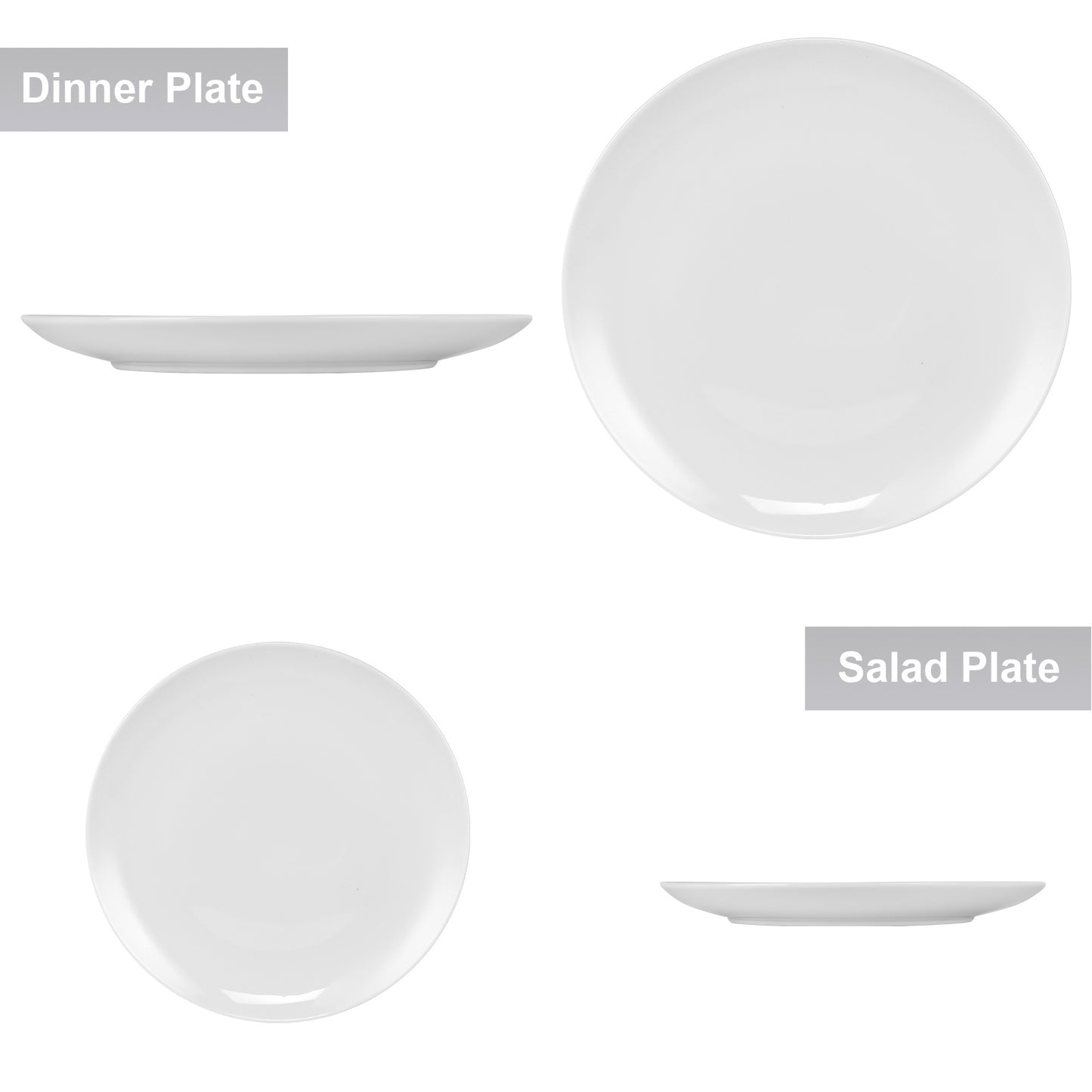 White Dinnerware Set, 20-Piece Service For 4
