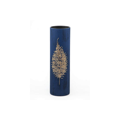 Gold Leaf Decorated Glass Vase | Glass Vase for Flowers