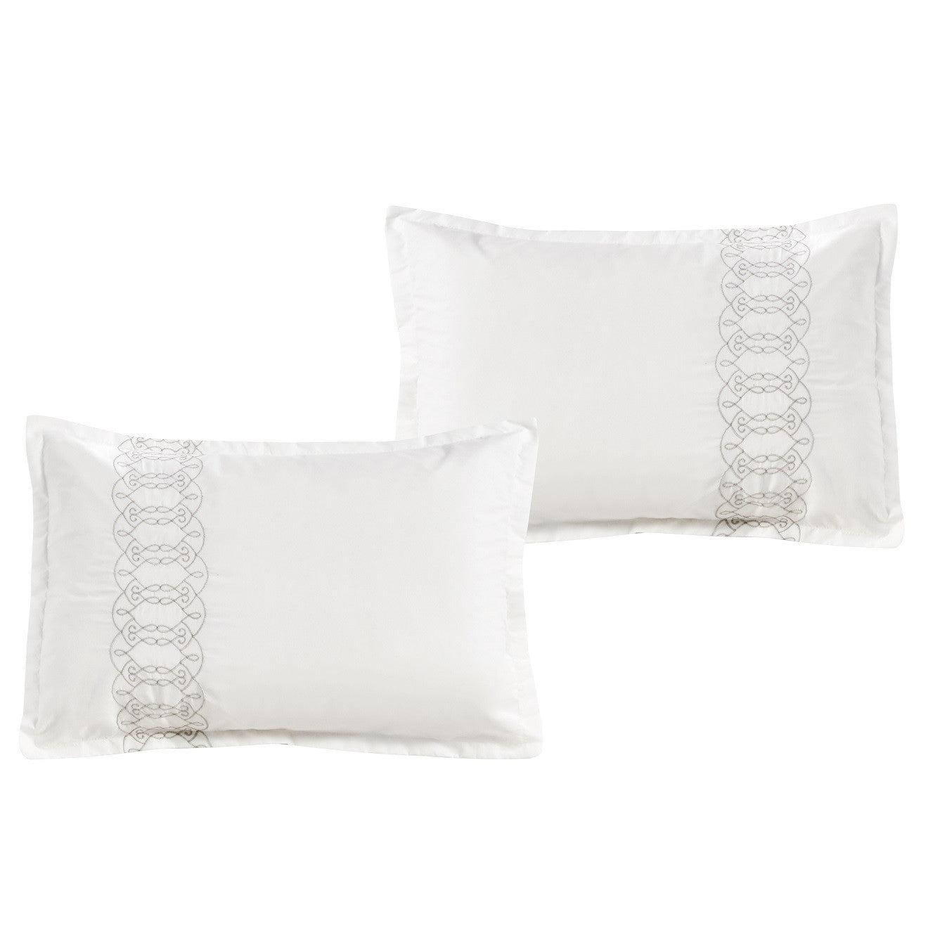 Plush White Comforter set, seven pieces